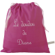 sac à doudou coton rose fuchsia personnalisable avec prénom brodé