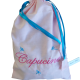 sac à doudou coton rose pâle personnalisable avec prénom brodé